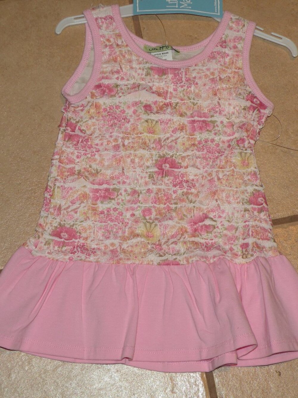 NWT $60 Pink Tiered Dress LITTLE MASS 3T